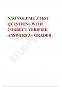 NAO VOLUME 3 TEST QUESTIONS WITH CORRECT VERIFIED ANSWERS A+ GRADED