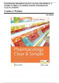 TESTBANK PHARMACOLOGY CLEAR AND SIMPLE  A GUIDE TO DRUG CLASSIFICATIONS AND DOSAGE CALCULATIONS Cynthia J. Watkins