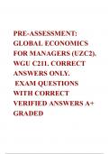 PRE-ASSESSMENT: GLOBAL ECONOMICS FOR MANAGERS (UZC2). WGU C211. CORRECT ANSWERS ONLY