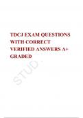 TDCJ EXAM QUESTIONS WITH CORRECT VERIFIED ANSWERS A+ GRADED