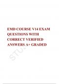 EMD COURSE V14 EXAM QUESTIONS WITH CORRECT VERIFIED ANSWERS A+ GRADED