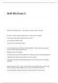 NUR 351 Exam 3 Questions and Answers