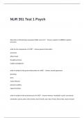 NUR 351 Test 1  Questions and Answers-Psych