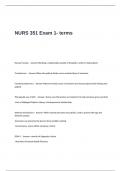 NURS 351 Exam 1 Questions and Answers- terms