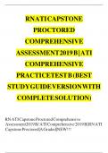 ATI CAPSTONEPROCTOREDCOMPREHENSIVEASSESSMENT2019B|ATICOMPREHENSIVEPRACTICETESTB(BESTSTUDYGUIDEVERSIONWITHCOMPLETESOLUTION)