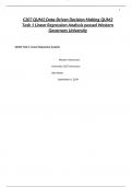 C207 QUM2 Data-Driven Decision Making QUM2 Task 1 Linear Regression Analysis passed Western Governors University