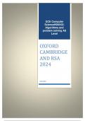 OXFORD CAMBRIDGE AND RSA 2024 GCE  Computer Science  H046/02: Algorithms and problem solving  AS Level ACTUAL QUESTION PAPER AND MERGED MARKING SCHEME