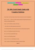 NU 404: Unit 8 Study Guide with Complete Solutions