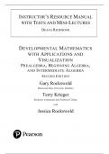 Solutions Manual for Developmental Mathematics with Applications and Visualization Prealgebra, Beginning Algebra, and Intermediate Algebra 2nd Edition by Gary K. Rockswold