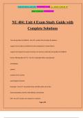 NU 404: Unit 4 Exam Study Guide with Complete Solutions