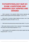 PATHOPHYSIOLOGY NUR 521 EXAM 3 QUESTIONS AND ANSWERS 2024 VERIFIED AND GRADED