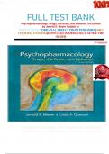 FULL TEST BANK Psychopharmacology: Drugs, the Brain, and Behavior 3rd Edition by Jerrold S. Meyer Graded A+    