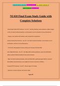 NU410 Final Exam Study Guide with Complete Solutions