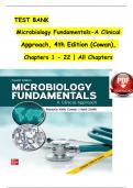 Test Bank Microbiology Fundamentals A Clinical Approach, 3rd Edition By Cowan, Chapter 1-22 |Complete All Chapters Latest