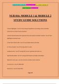 NUR 016: MODULE 1 & MODULE 2 STUDY GUIDE SOLUTIONS