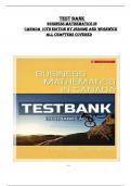 Test Bank for  Business Mathematics In Canada 10th edition by Jerome and Worswick All chapters covered, ISBN: 9781260065992