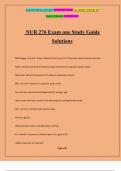 NUR 276 Exam one Study Guide Solutions