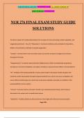 NUR 276 FINAL EXAM STUDY GUIDE SOLUTIONS