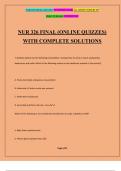 NUR 326 FINAL (ONLINE QUIZZES) WITH COMPLETE SOLUTIONS