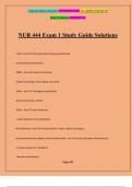 NUR 444 Exam 1 Study Guide Solutions