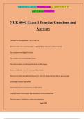 NUR 4040 Exam 1 Practice Questions and Answers