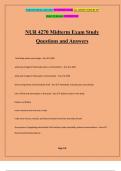 NUR 4270 Midterm Exam Study Questions and Answers