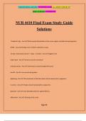 NUR 4410 Final Exam Study Guide Solutions