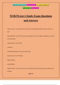 NUR276 test 1 Study Exam Questions and Answers