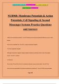 NUR968: Membrane Potentials & Action Potentials; Cell Signaling & Second Messenger Systems Practice Questions and Answers