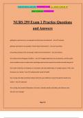 NURS 299 Exam 1 Practice Questions and Answers