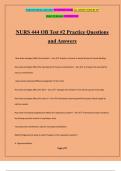 NURS 444 OB Test #2 Practice Questions and Answers