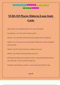 NURS 549 Pharm Midterm Exam Study Guide