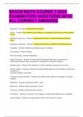 SAXON MATH COURSE 3 2024 EXAMINATION QUESTIONS WITH ALL CORRECT ANSWERS 