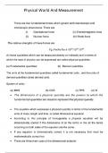 Ncert Class 11th Notes |Physical World and Measurement |