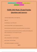 NURS 1543 Week 2 Exam Practice Questions and Answers