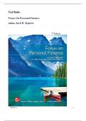 Test Bank for Focus on Personal Finance, 7th Edition by Jack R. Kapoor