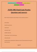 NURS 3082 Final Exam Practice Questions and Answers