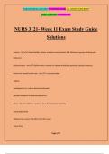 NURS 3121- Week 11 Exam Study Guide Solutions