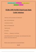 NURS 3309 PATHO Final Exam Study Guide Solutions