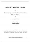 Solutions Manual and Test Bank For Early Language Intervention for Infants, Toddlers, and Preschoolers 1st Edition Robert E. Owens