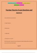 Nursing Theories Exam Questions and Answers