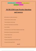 NUTR 2320 Exam Practice Questions and Answers