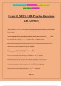 Exam #3 NUTR 2320 Practice Questions and Answers