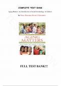 Test Bank for Aging Matters: An Introduction to Social Gerontology 1st Edition by Nancy Hooyman, Kevin S. Kawamoto, H. Asuman S. Kiyak, All Chapters |Complete Guide A+