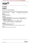 AQA JUNE 2024 A-level DANCE Component 2 Critical engagement MERGED QUESTION PAPER> MARK SCHEME> 100% GUARANTEE 