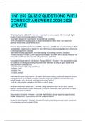 HNF 250 QUIZ 2 QUESTIONS WITH CORRECT ANSWERS 2024-2025 UPDATE  