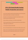 PNG 2254 Mental Health Nursing: Module #6 Questions and Answers