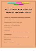 PNG 2254- Mental Health Nursing Exam Study Guide with Complete Solutions