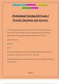 Professional Nursing 624 Exam 1 Practice Questions and Answers