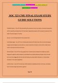 SOC 323 CMU FINAL EXAM STUDY GUDIE SOLUTIONS